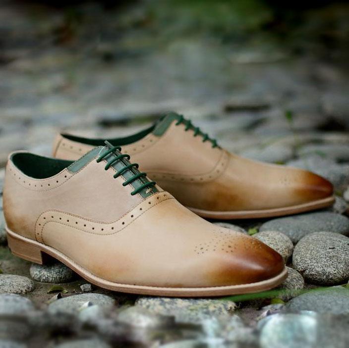 New Handmade Men Oxford light tan Leather Dress Shoe,Men dress shoes, |  leathersguru