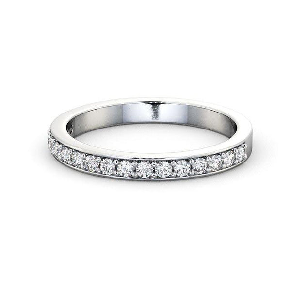 Half Eternity Ring, Round Cut Classic Design – Flawless Moissanite