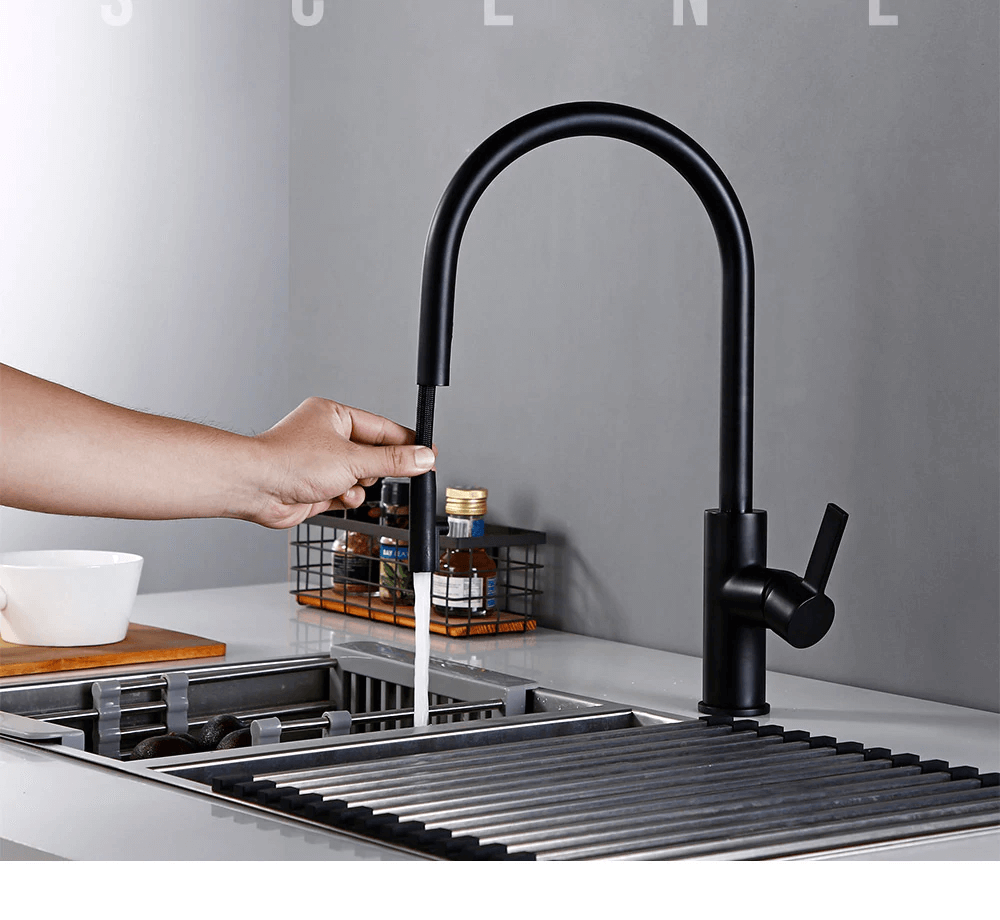 New Arrival Kitchen Faucet Swivel With Invisible Pull Out Nozzle ...