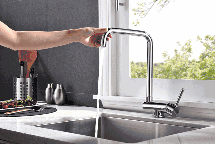 kitchen sink single handle faucet dual push button
