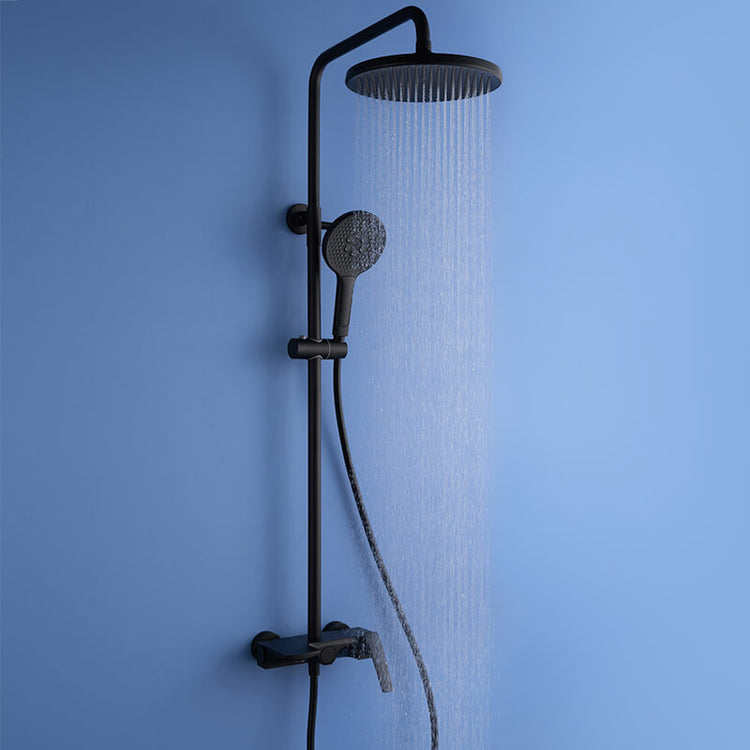 Matte Black Shower Column Set Faucet Rainfall Bathroom Shower Mixer Tap Brass Bath Shower Column 