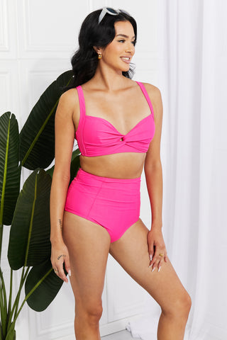 Marina West Swim Paradise Awaits Triangle Bikini and Sarong Set