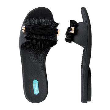 RAFFI SLIDE SANDAL - LICORICE