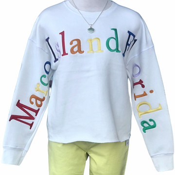 Marco Island Florida Rainbow Cropped Sweatshirt