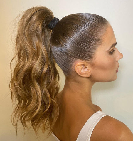 Image of Sleek ponytail winter hairstyle