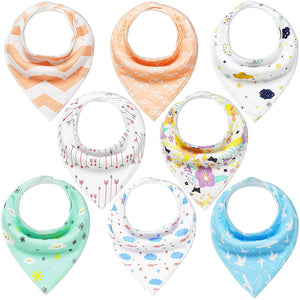 Baby Bandana Dribble Bibs Drool Bibs for Drooling and Teething 8 Pack Super Soft and Absorbent for Boys Girls - iBuy Africa 