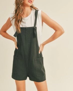 Tie Overall Shorts | Black