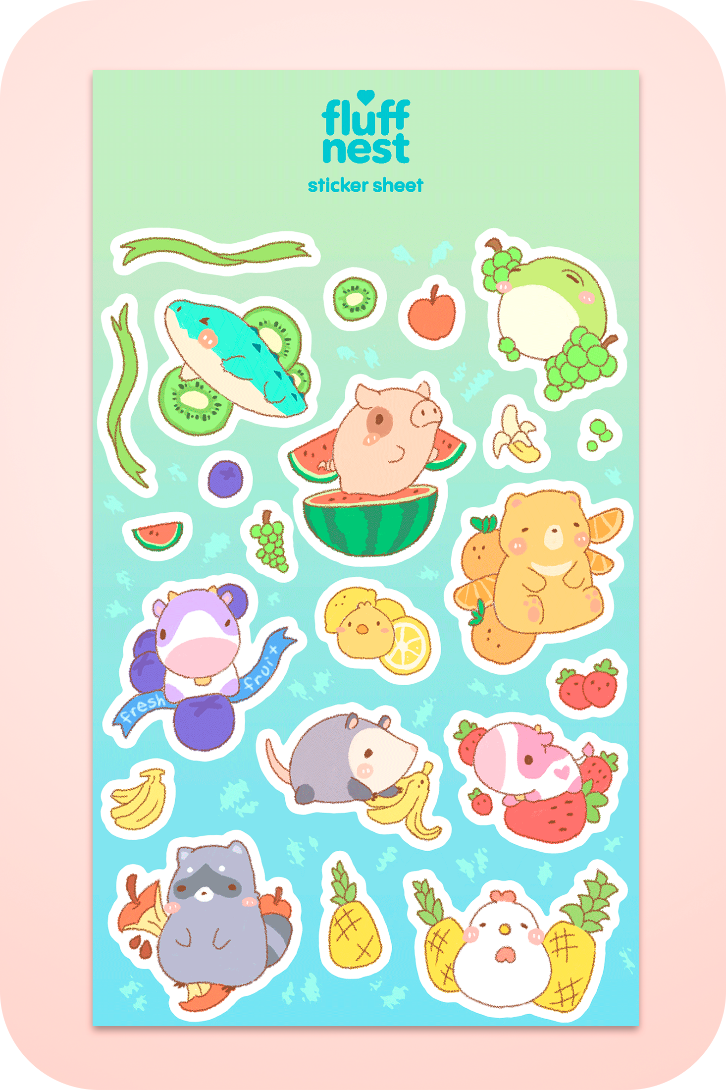 Fresh Fruits Sticker Sheet  