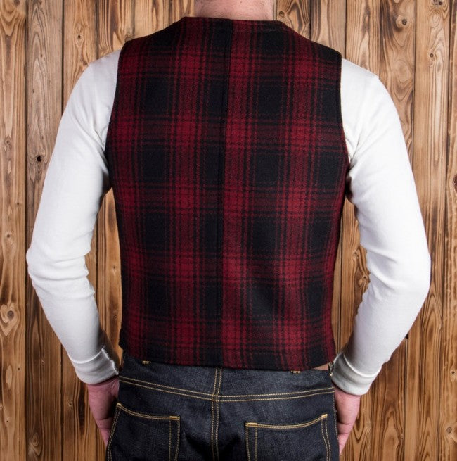 1937 Roamer Vest Red Check Wool