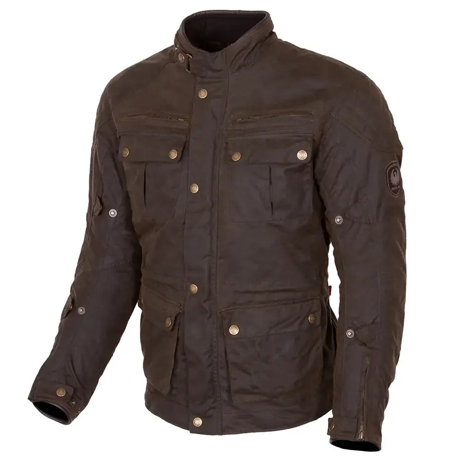 Yoxall II Wax Cotton Motorradjacke in olive – British Parts Luzern