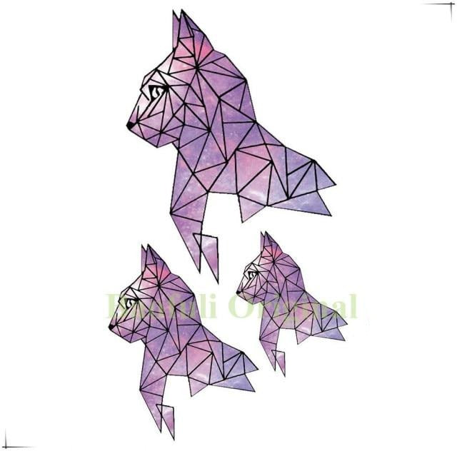 Tatouage Chat Origami Animal Totem