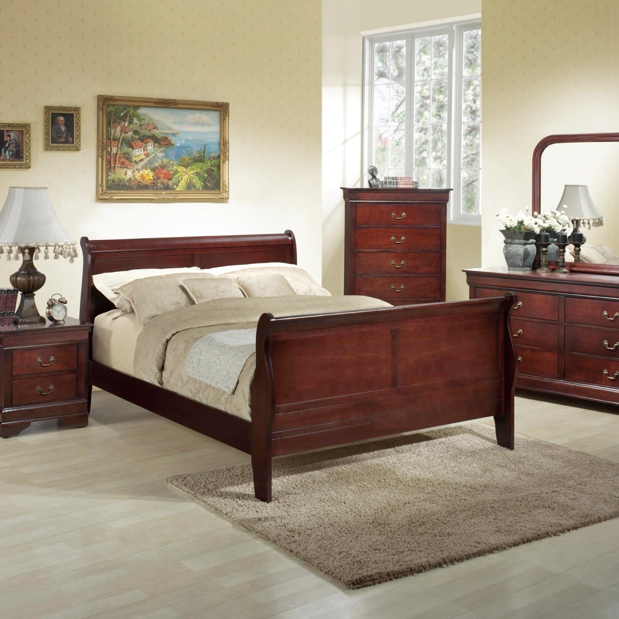 Louis Philippe Bedroom Set - Adams Furniture