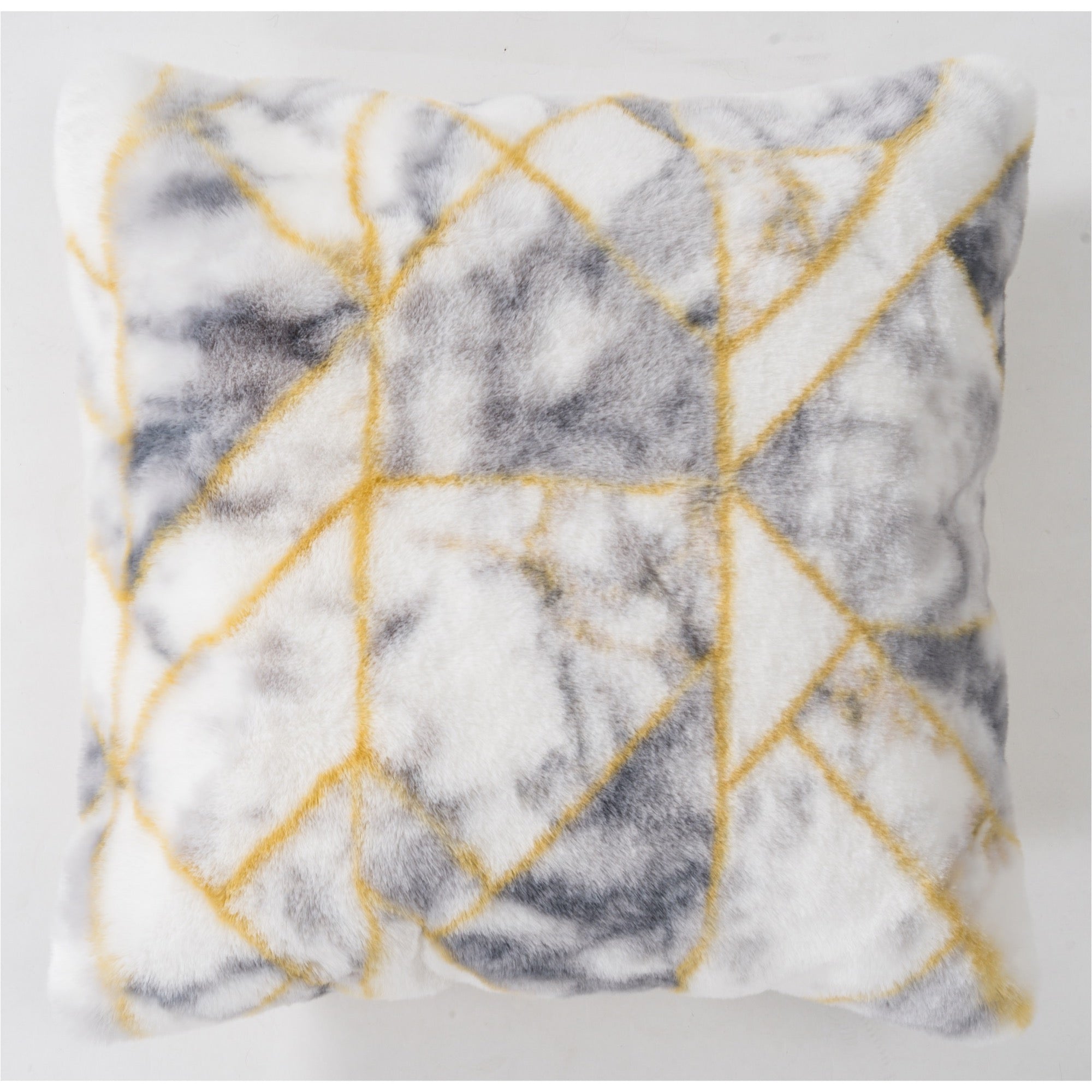 Faux Rabbit Fur White Pillow – Adams Furniture