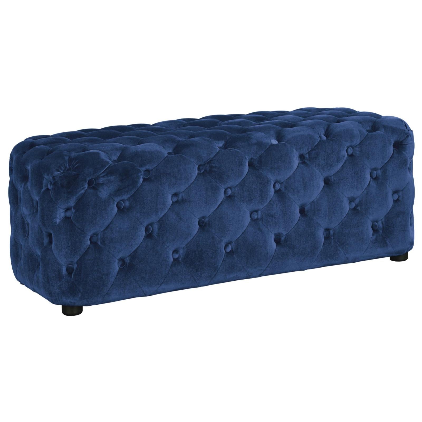 Lister Blue Accent Ottoman Adams Furniture