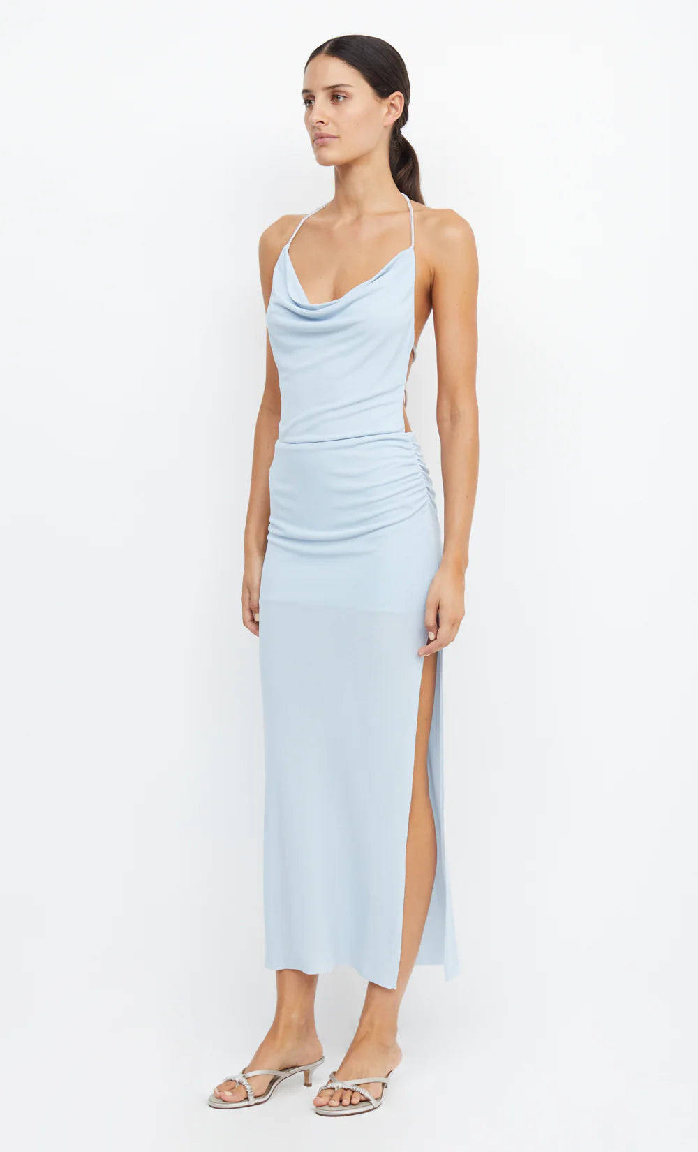 Lexie Cowl Maxi Dress - Ice Blue#N#– wotzhotclothing