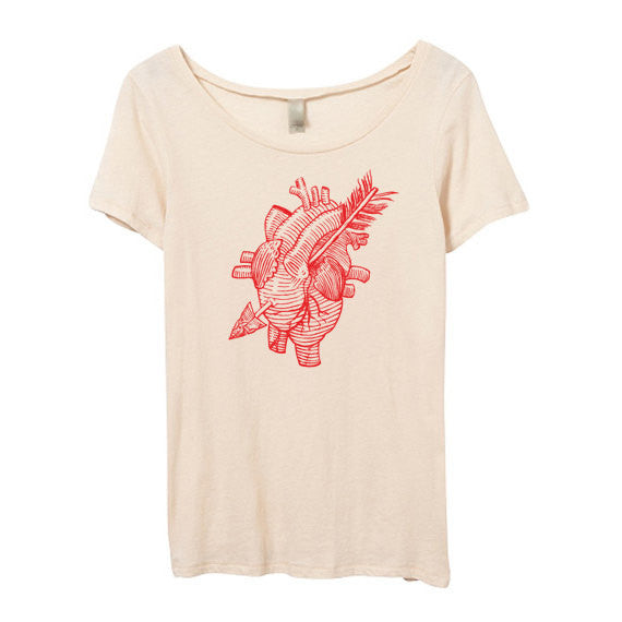 heart t shirt women's