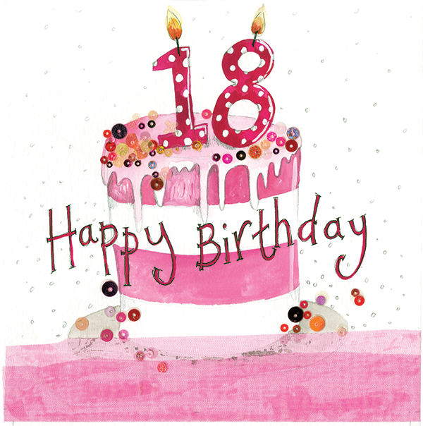 18TH BIRTHDAY CAKE SPARKLE CARD – The Alderney Centre