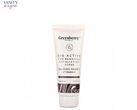 Vanity Wagon I Greenberry Organics Bio Active Tan Removing Exfoliating Scrub with Shea Butter, Vitamin C, and E