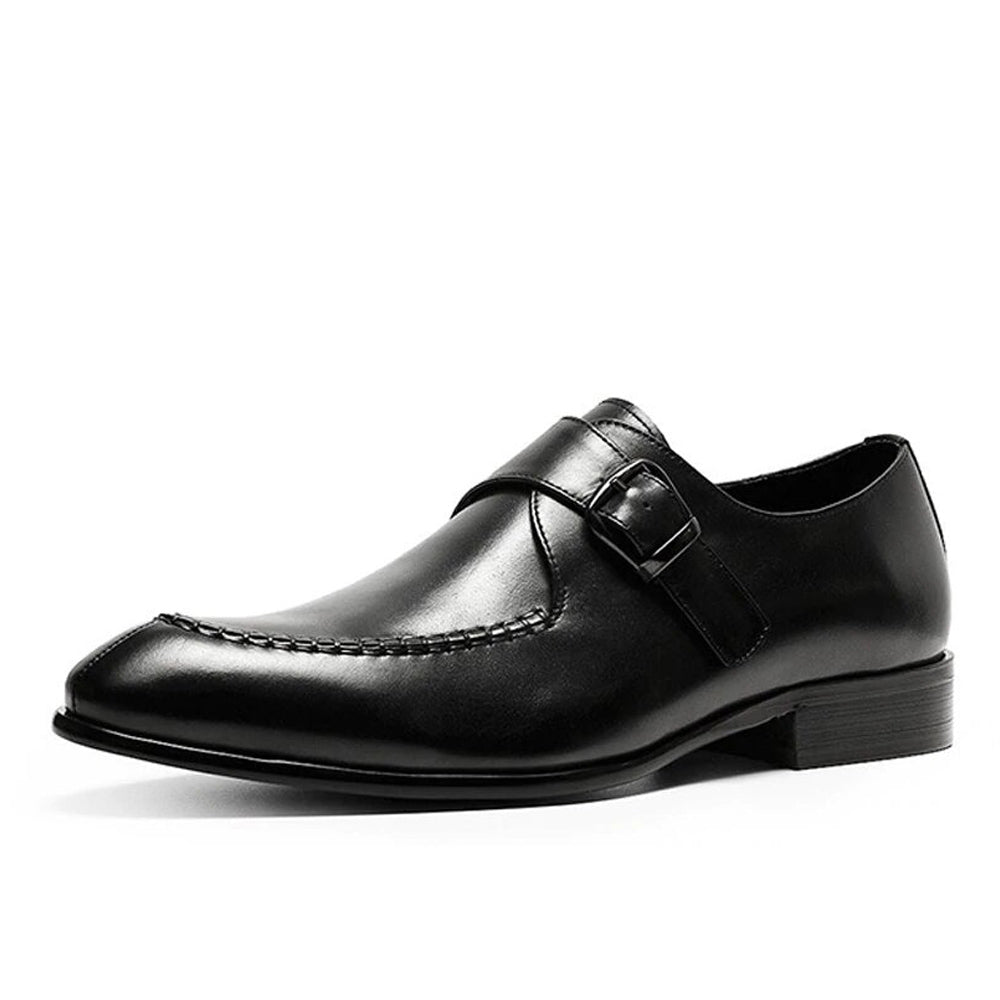 black single monk strap shoes