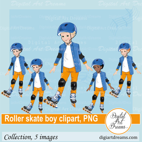 roller skating girl clipart