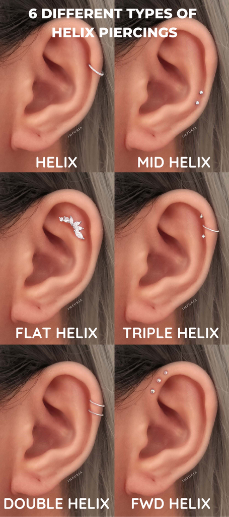 Types of Helix Piercings - Impuria Ear Piercing Jewelry