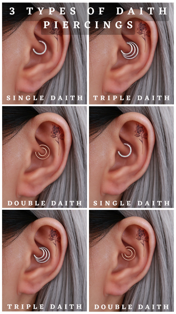 3 Types of Daith Piercings - Impuria Ear Piercing Earrings
