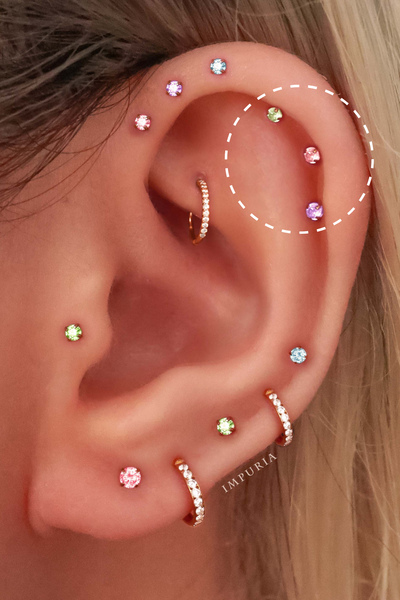 Triple Helix Ear Piercing Jewelry Earrings - Impuria