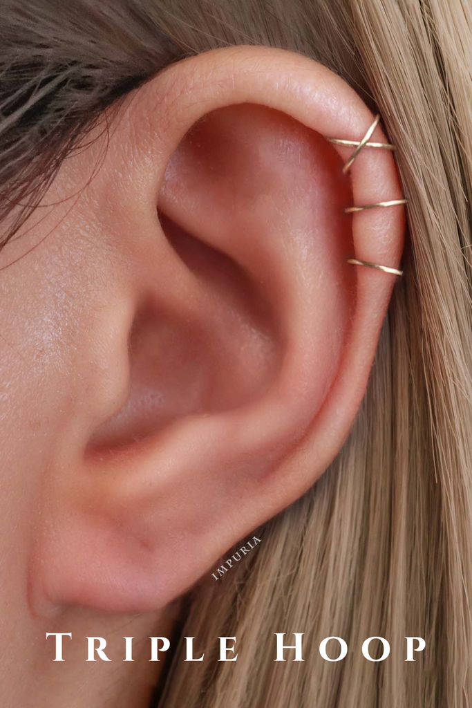 Helix Stud and Hoop Earrings Impuria Ear Piercing Jewelry - www.Impuria.com