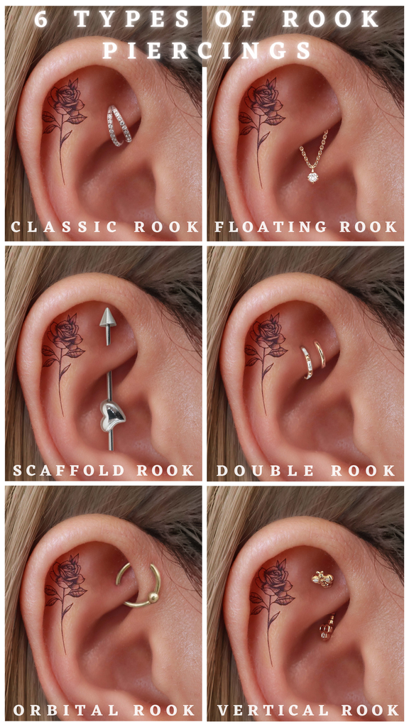 different types of rook piercing - impuria ear piercing jewelry earrings