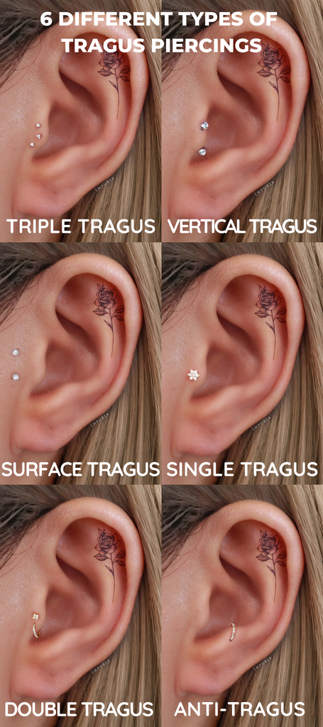 6 Types of Tragus Piercings - Impuria Ear Piercing Earrings & Jewelry