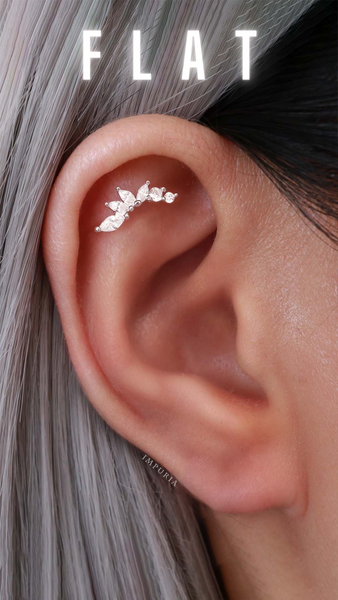 Flat Ear Piercing Earrings Studs - www.Impuria.com