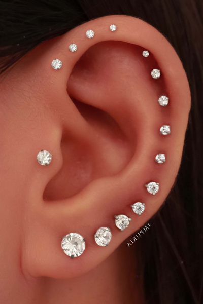 Helix Piercing Jewelry Hoop Stud Earrings - Impuria.com