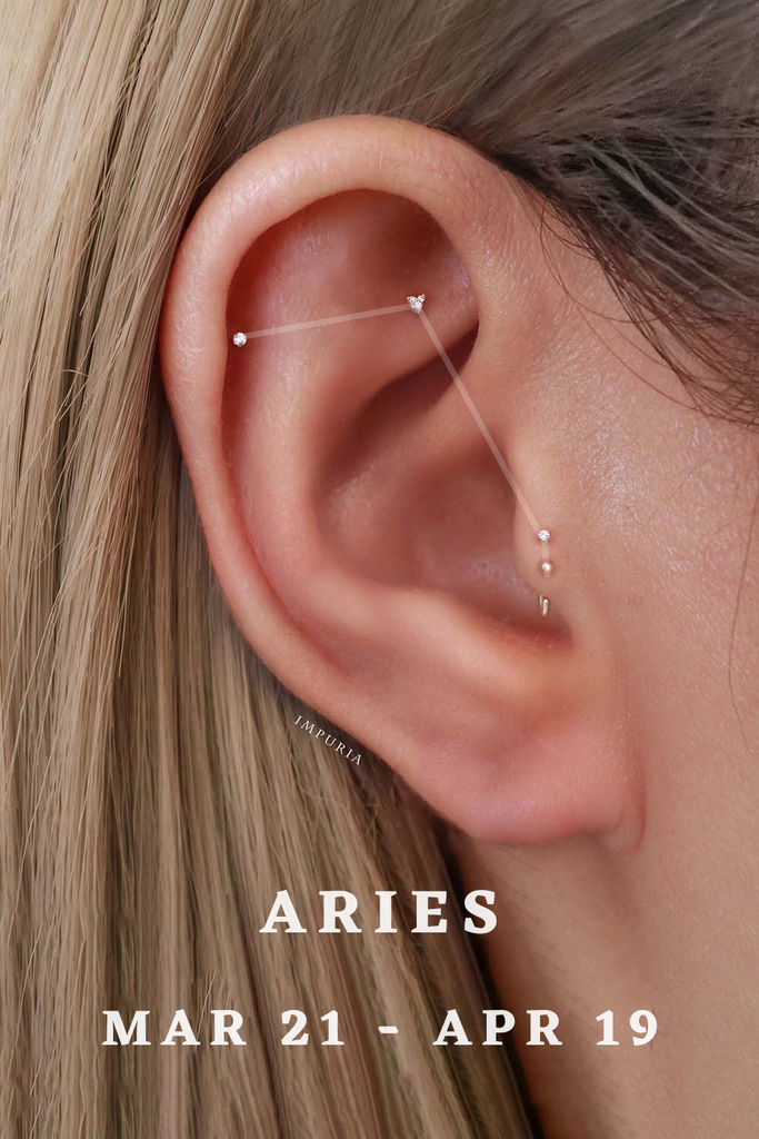 Aries ZodiacAstrology Constellation Ear Piercing Jewelry Earrings - www.Impuria.com