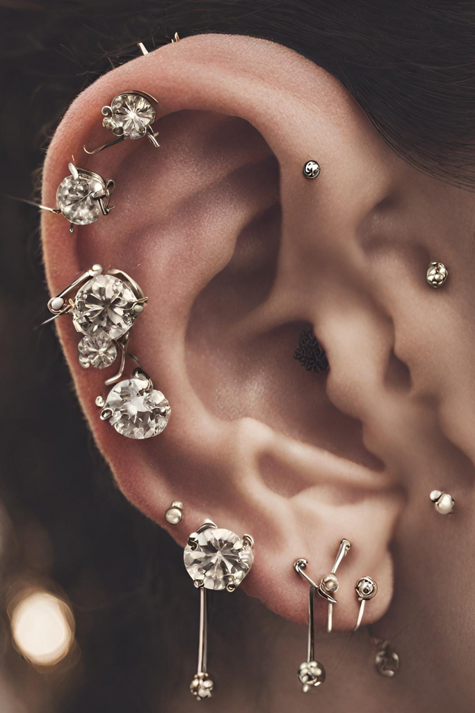 Cool Ear Piercing Ideas for Women with Cartilage Earrings from Impuria Jewelry - www.Impuria.com