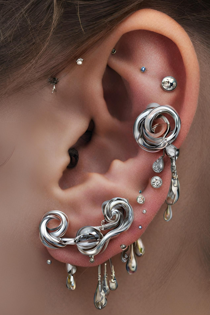 Cool Ear Piercing Ideas for Women with Cartilage Earrings from Impuria Jewelry - www.Impuria.com