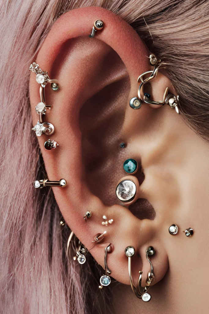 Cool Ear Piercing Ideas for Women with Cartilage Earrings from Impuria Jewelry - www.Impuria.com