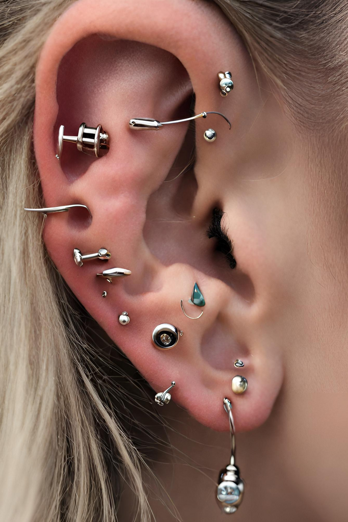 Aesthetic Ear Piercing Ideas for Females with Cartilage Earrings from Impuria Jewelry - www.Impuria.com