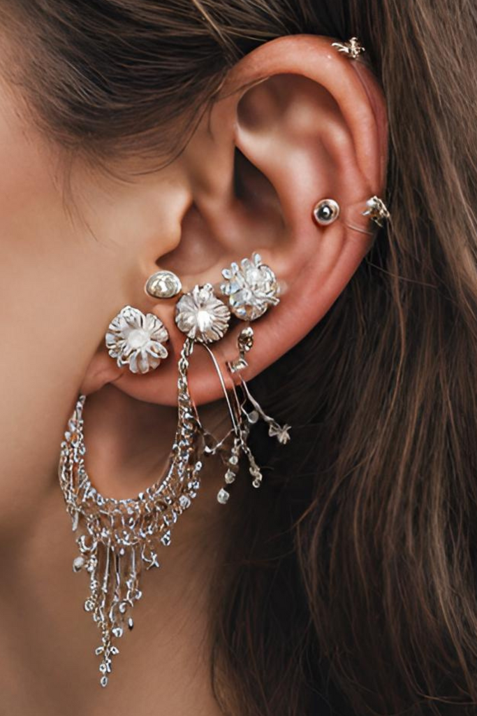 Aesthetic Ear Piercing Ideas for Females with Cartilage Earrings from Impuria Jewelry - www.Impuria.com