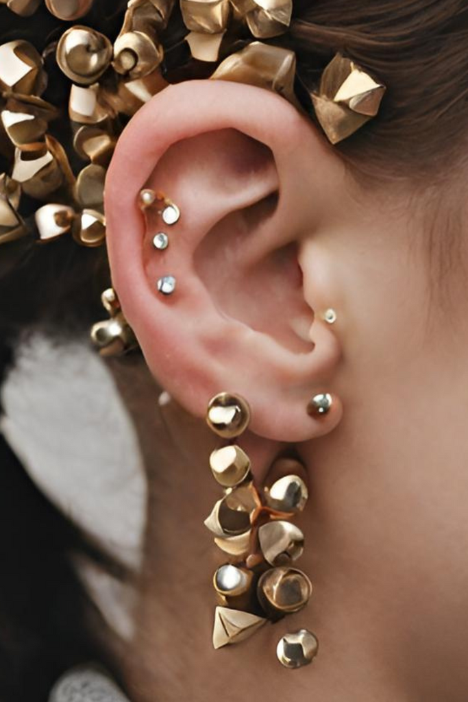 Aesthetic Ear Piercing Ideas for Females with Cartilage Earrings from Impuria Jewelry - www.Impuria.com