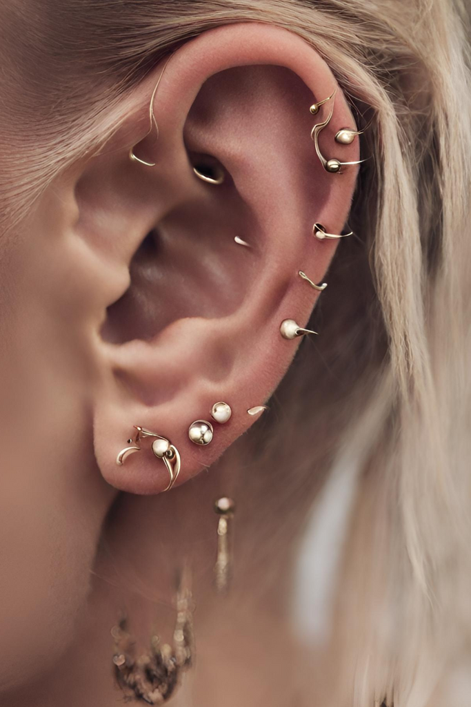 Cool Ear Piercing Ideas for Women with Cartilage Earrings from Impuria Jewelry - www.Impuria.com