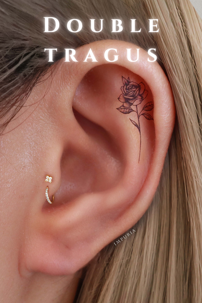 Double tragus piercing jewelry - impuria cartilage earrings