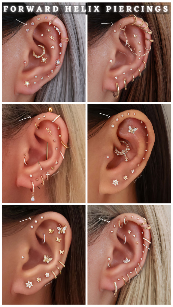 Forward Helix Piercings