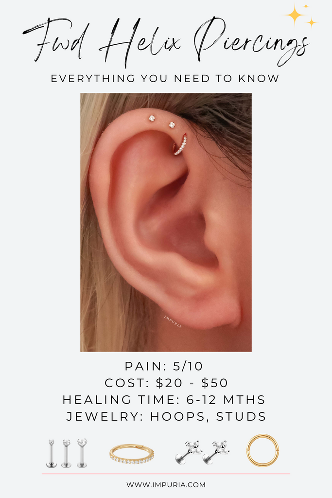 Forward Helix Earring Studs & Hoops at Impuria Ear Piercing Jewelry