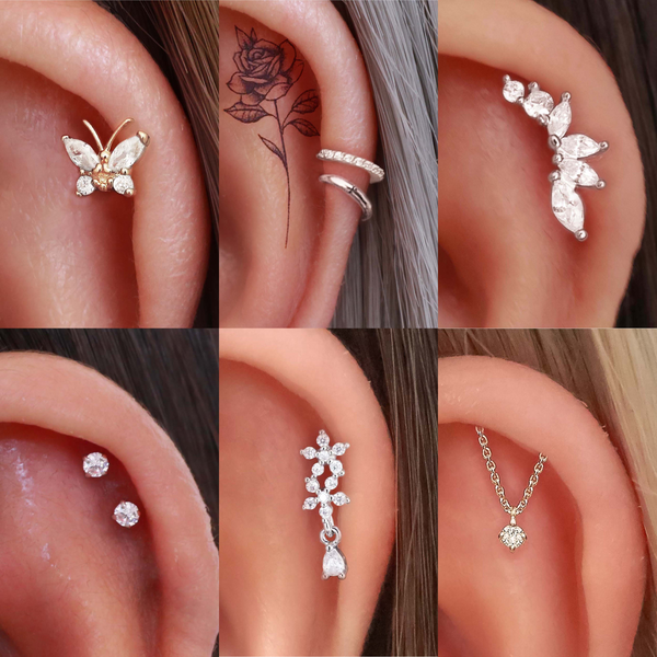 Cartilage Piercing Inspiration – Forward Helix, Helix, Daith, Stacked Lobe  and Triple Lobes | Ear jewelry, Earings piercings, Cool ear piercings