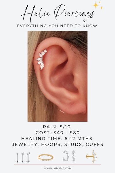 Helix Stud Earrings - Impuria Ear Piercing Jewelry