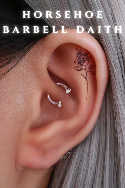 Horseshoe Barbell Earrings for Daith Piercing - Impuria Ear Piercing Jewelry