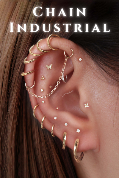Industrial Piercing Chain Earring Impuria Ear Jewelry