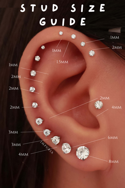 Earring Stud Size Guide for Cartilage Ear Piercing