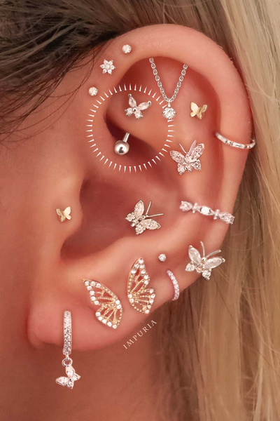 Butterfly Rook Piercing Earring Curved Barbell - Impuria Ear Piercing Jewelry