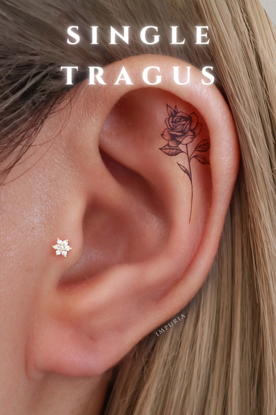 Single Tragus Earring Stud at Impuria Ear Piercing Jewelry